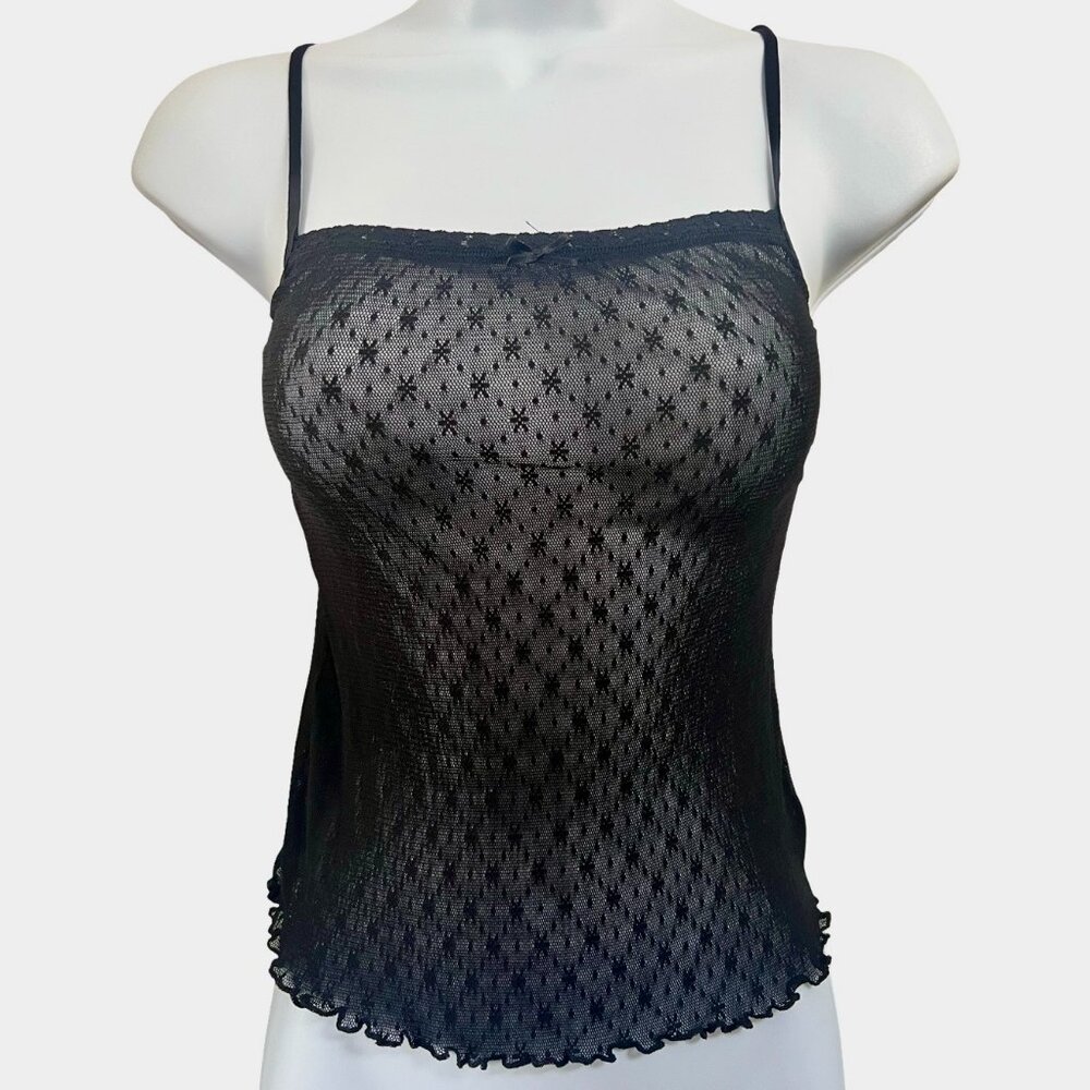 Warners | Intimates | VTG 90s / Y2K | Sheer Black Lace | Camisole | Top